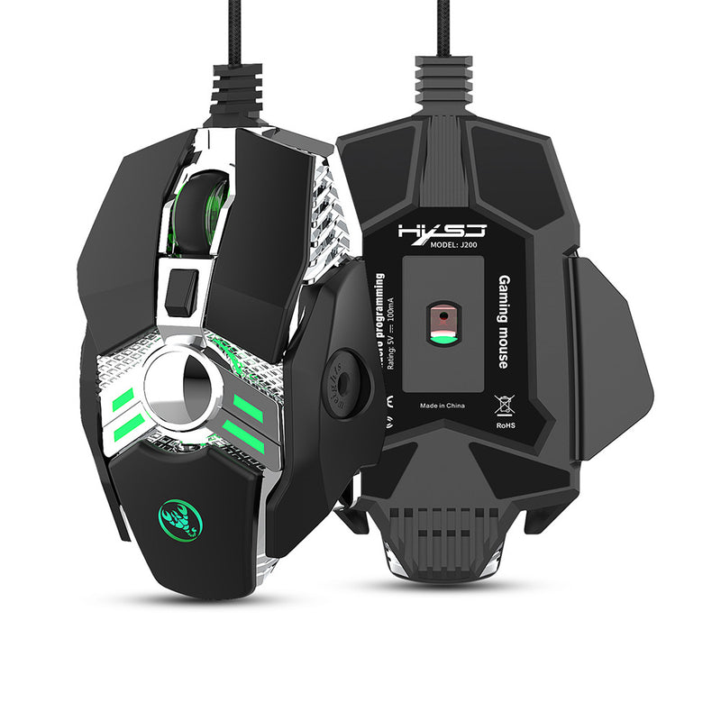 Mouse Gamer De 7 Botones Con Iluminación LED Y DPI Nivel Ajustable | HXSJ J200