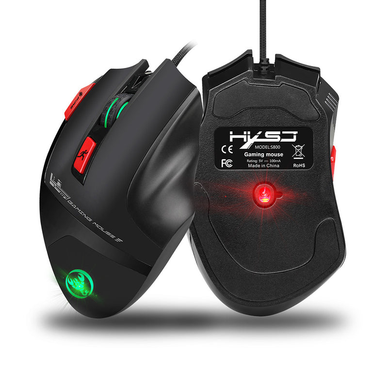 Mouse Gamer De 9 Botones DPI 6 Niveles Ajustable Iluminación LED | HXSJ S800