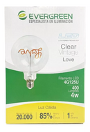 Bombillo Filamento Led Globo Love 4w 2500 K Evergreen