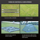 Carpa De Camping Semi Automática Resistente A Lluvia 3-4 Personas | Desert&Fox