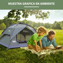 Carpa De Camping Semi Automática Resistente A Lluvia 3-4 Personas | Desert&Fox