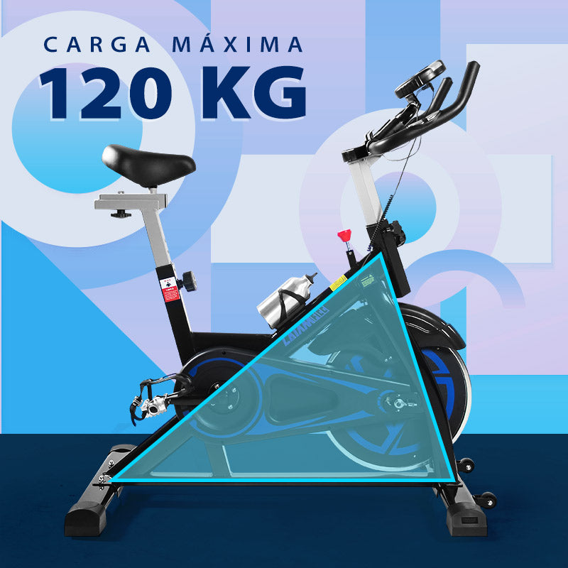 Bicicleta De Spinning Ultra Silenciosa Con Resistencia Ajustable Y Volante de 8KG | QM911A