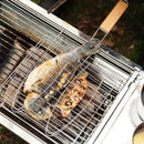 Clip Parrilla Multifuncional Con Mango En Madera Para Barbacoas
