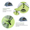 Carpa De Camping Semi Automática Resistente A Lluvia 3-4 Personas | Desert&Fox